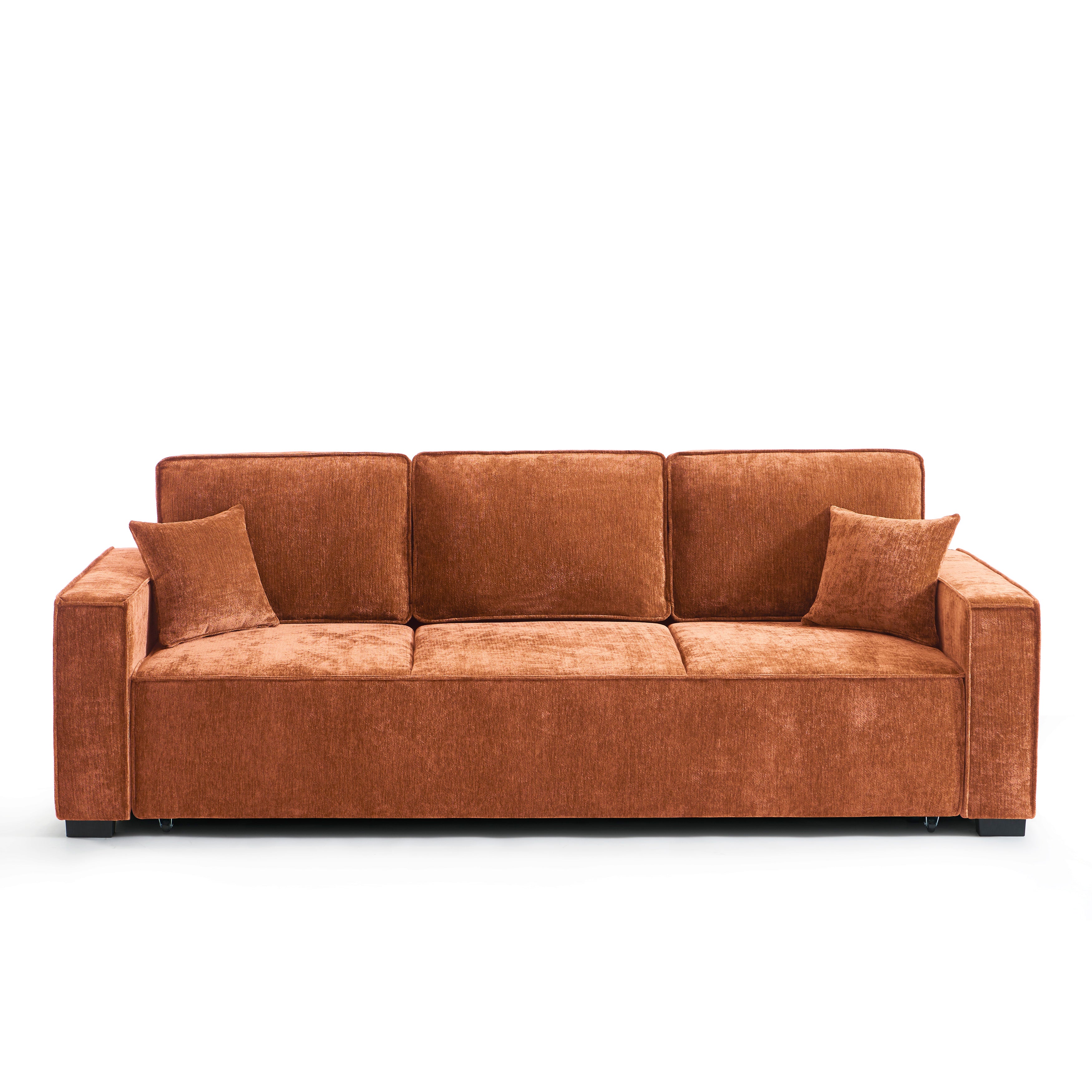 GAVI Fabric Straight Sofa – Terracotta