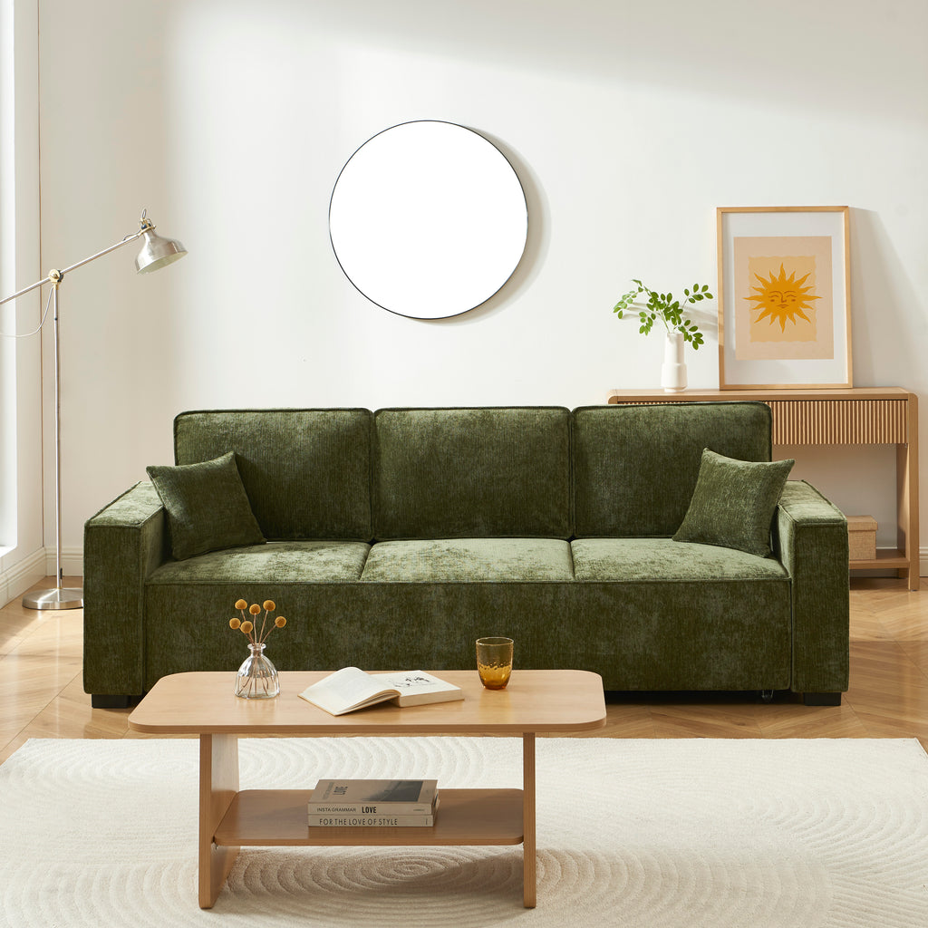 GAVI Fabric Straight Sofa – Green