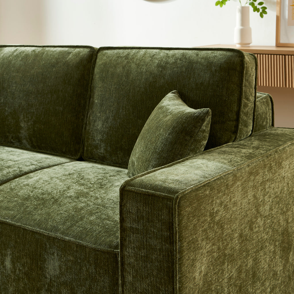 GAVI Fabric Straight Sofa – Green