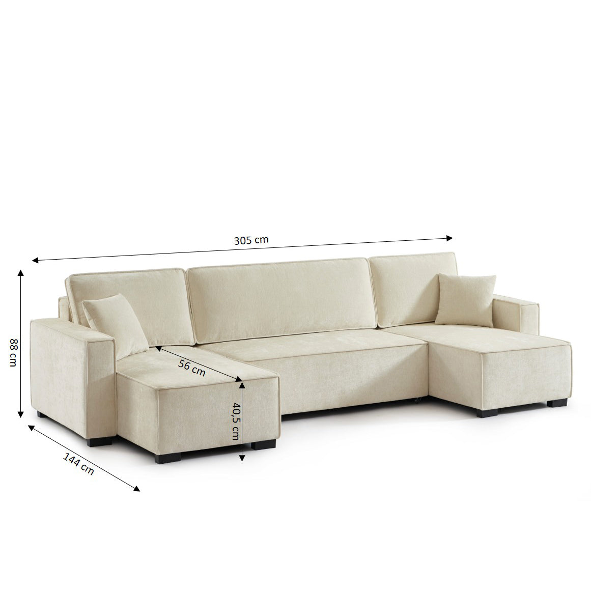 GAVI Fabric Panoramic Sofa – Beige
