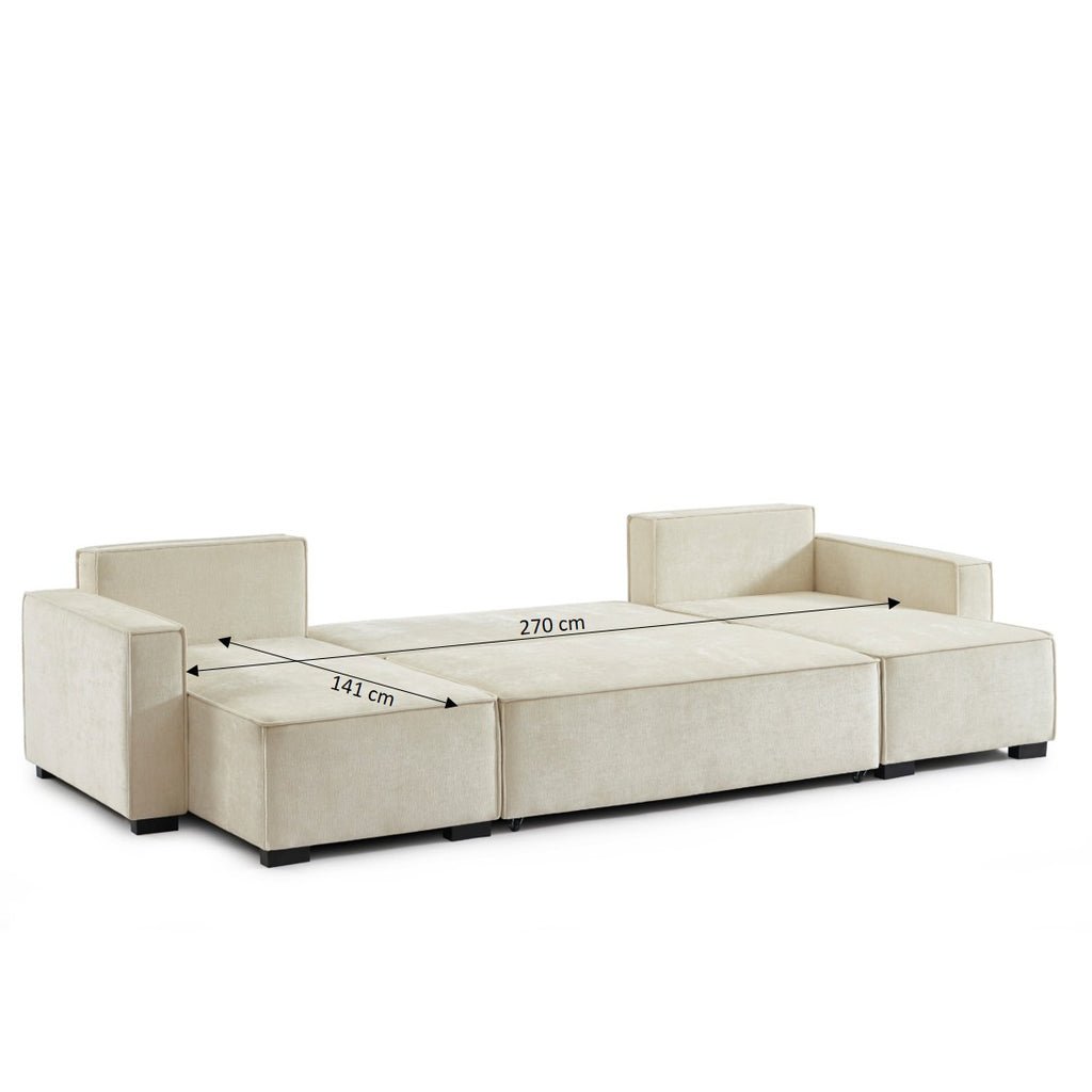 GAVI Fabric Panoramic Sofa – Beige