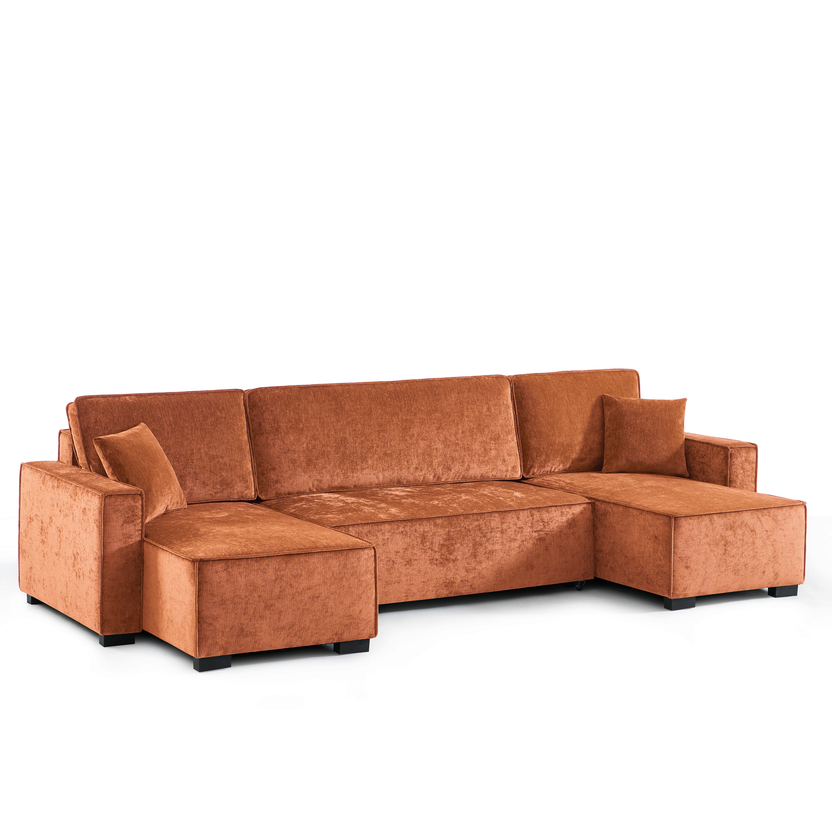 GAVI 120'' Convertible Panoramic Sectional Sofa – 6-Seater Fabric Sofa