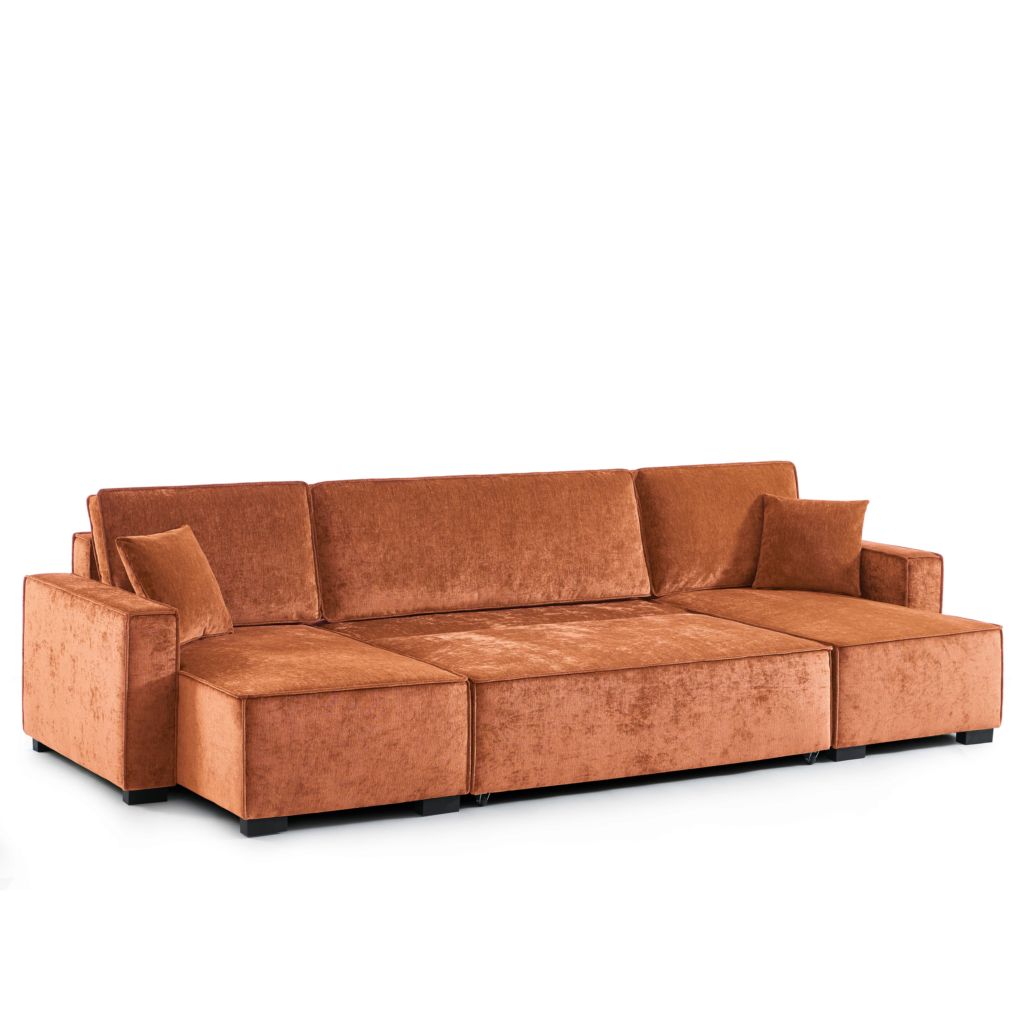 GAVI Fabric Panoramic Sofa – Terracotta