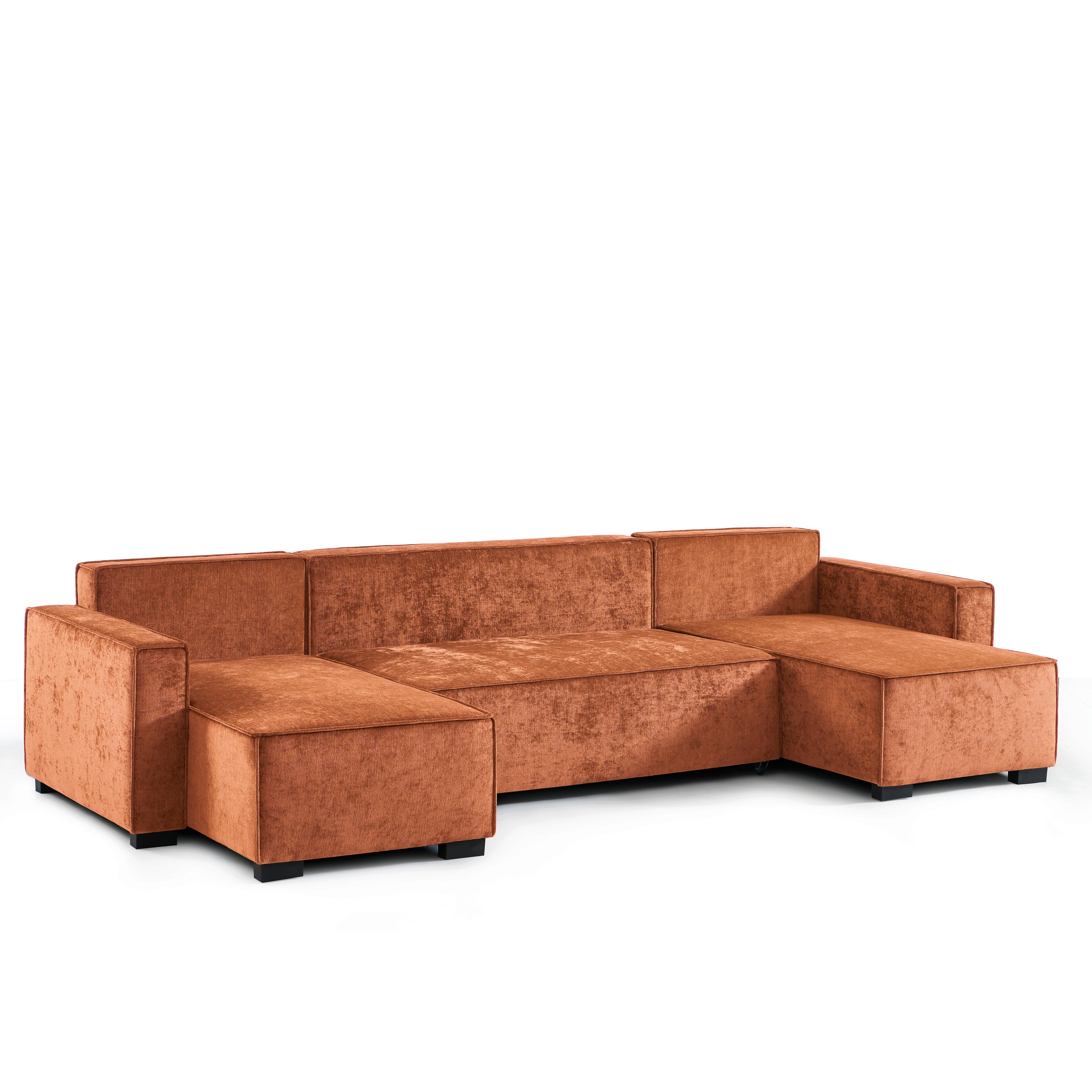GAVI Fabric Panoramic Sofa – Terracotta