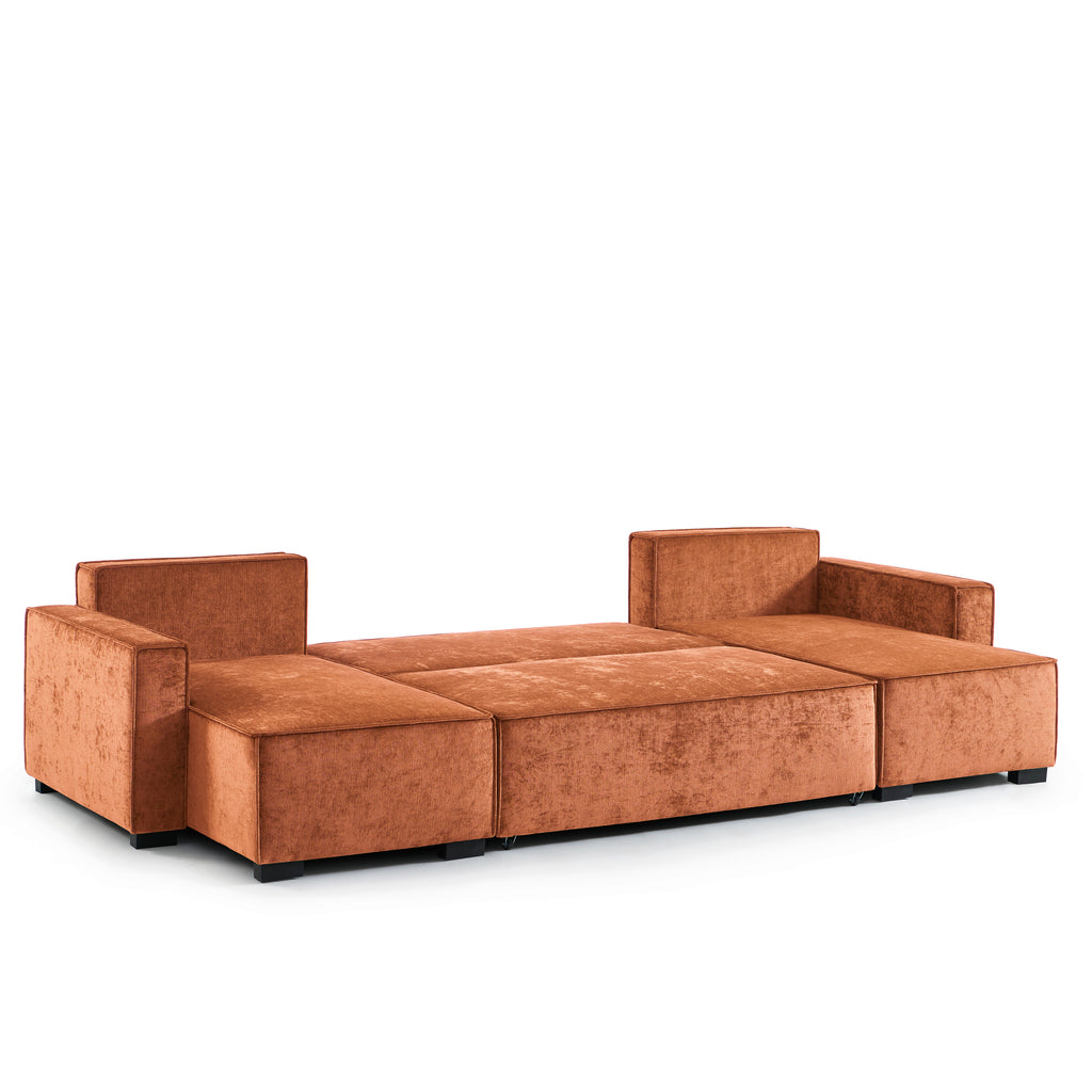 GAVI Fabric Panoramic Sofa – Terracotta