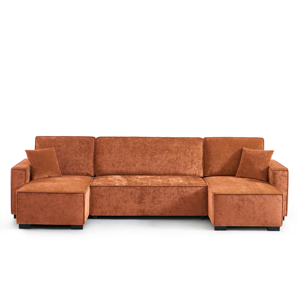 GAVI Fabric Panoramic Sofa – Terracotta