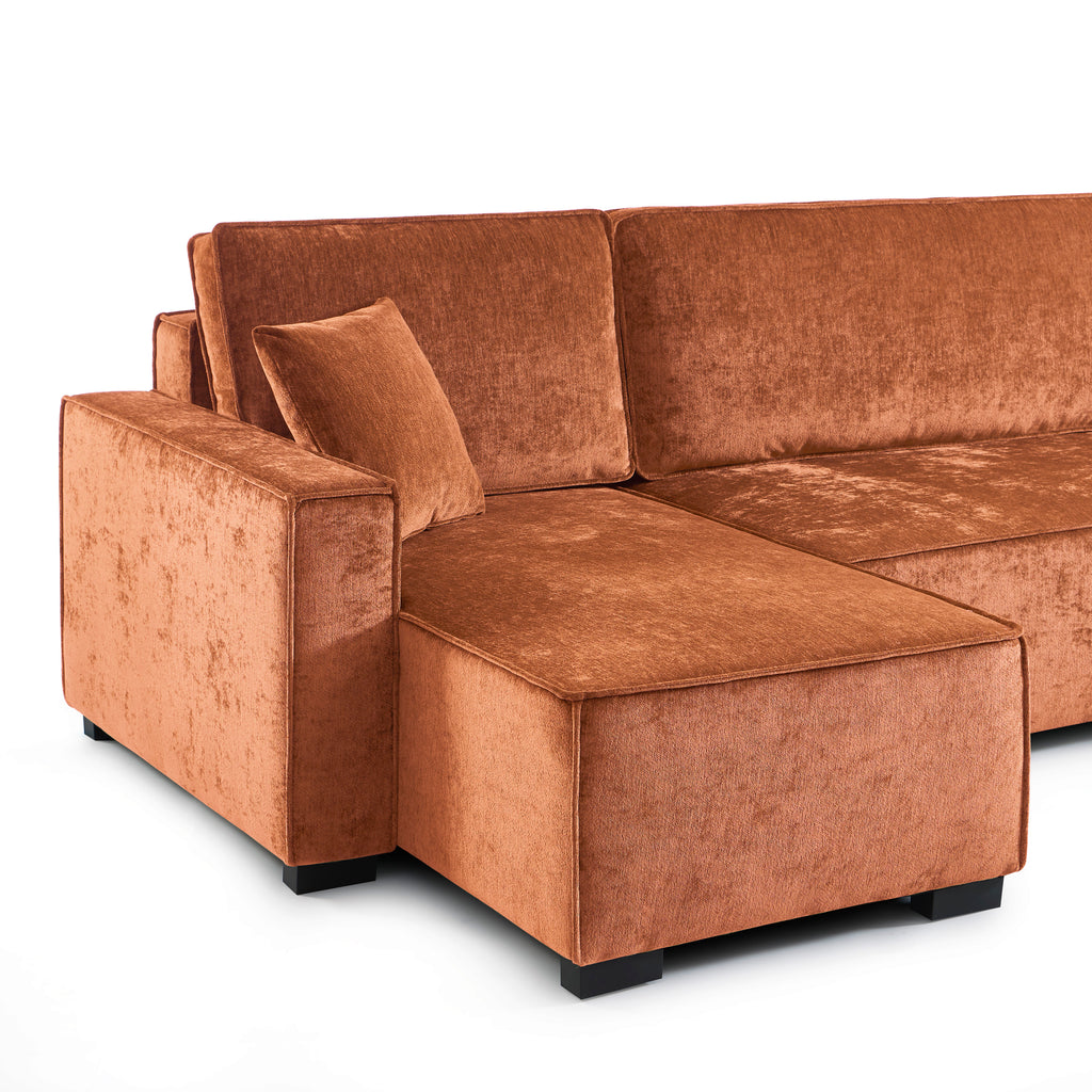GAVI Fabric Panoramic Sofa – Terracotta