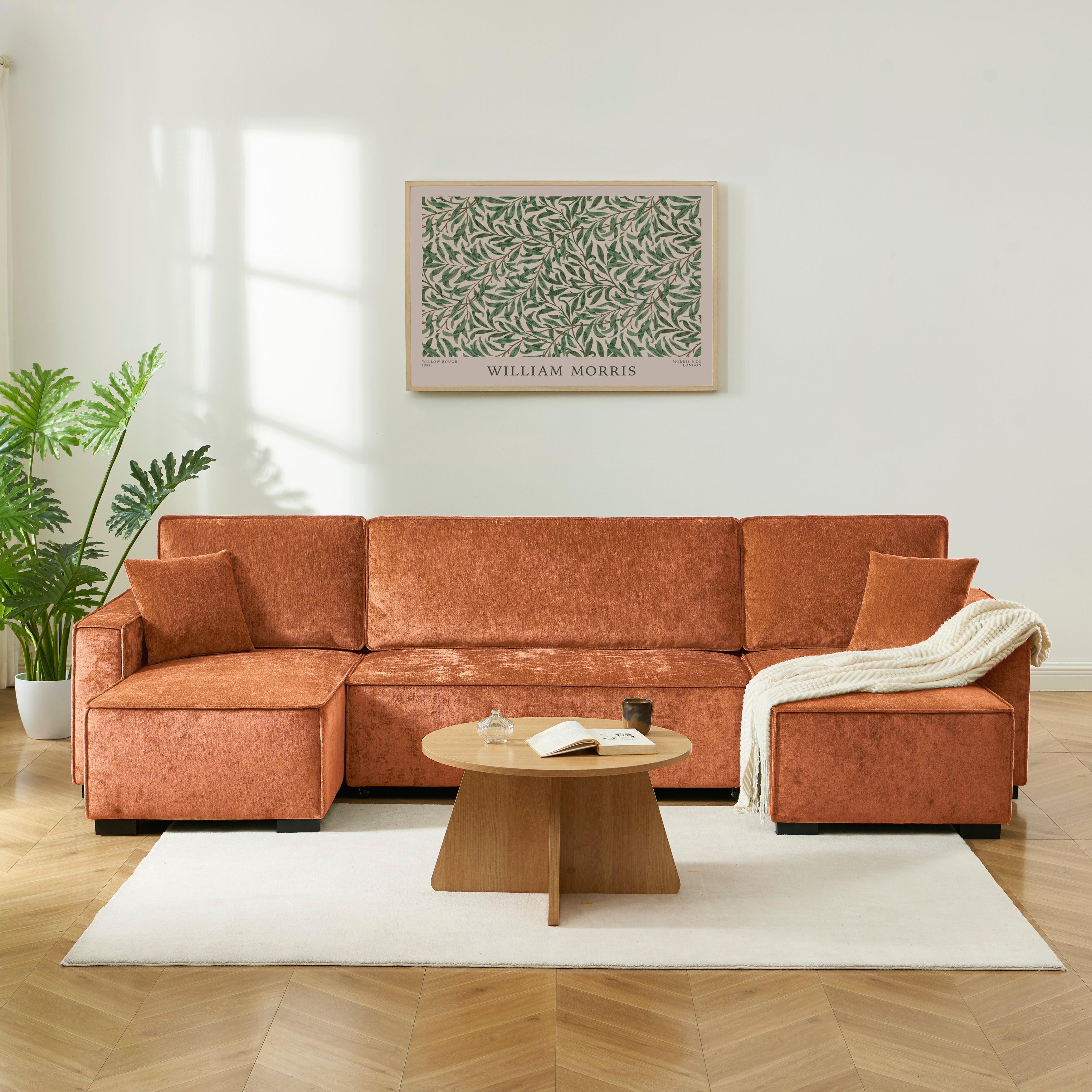GAVI Fabric Panoramic Sofa – Terracotta