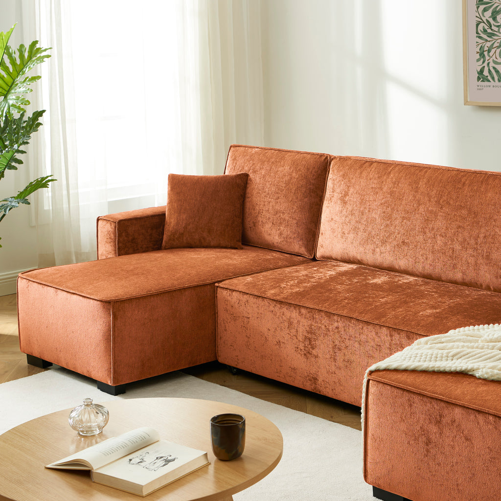GAVI Fabric Panoramic Sofa – Terracotta