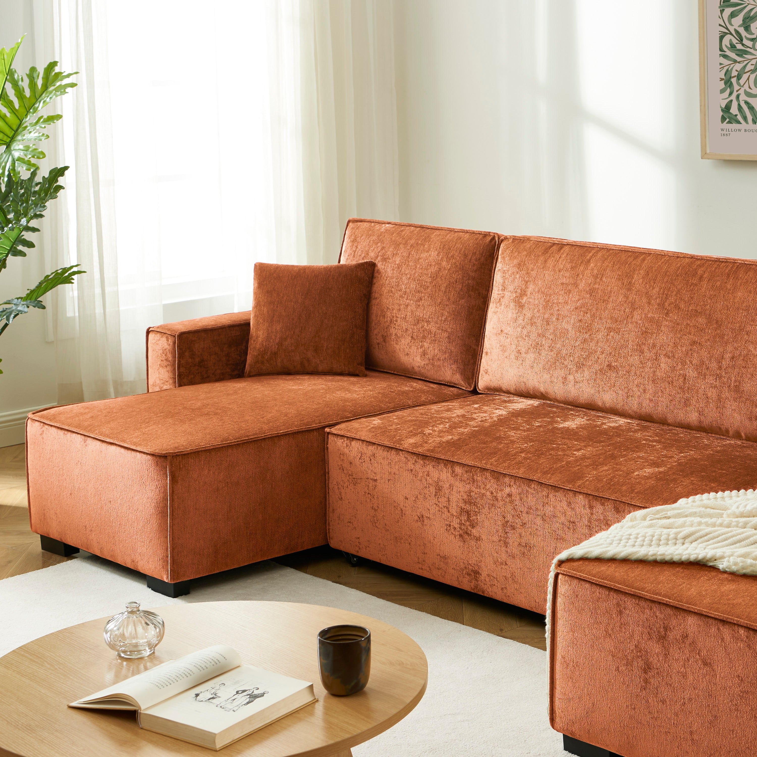 GAVI Fabric Panoramic Sofa – Terracotta