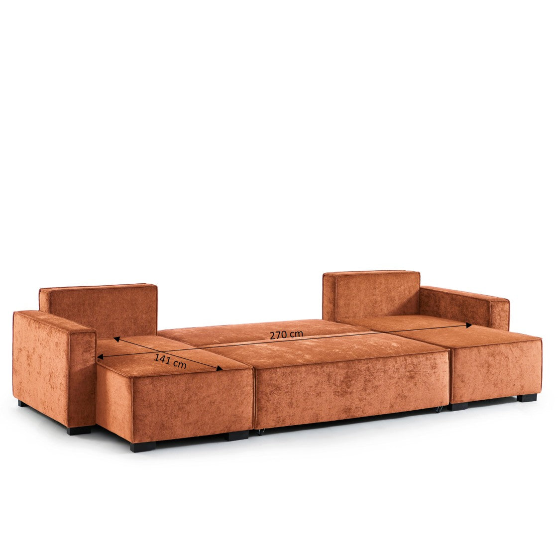 GAVI Fabric Panoramic Sofa – Terracotta