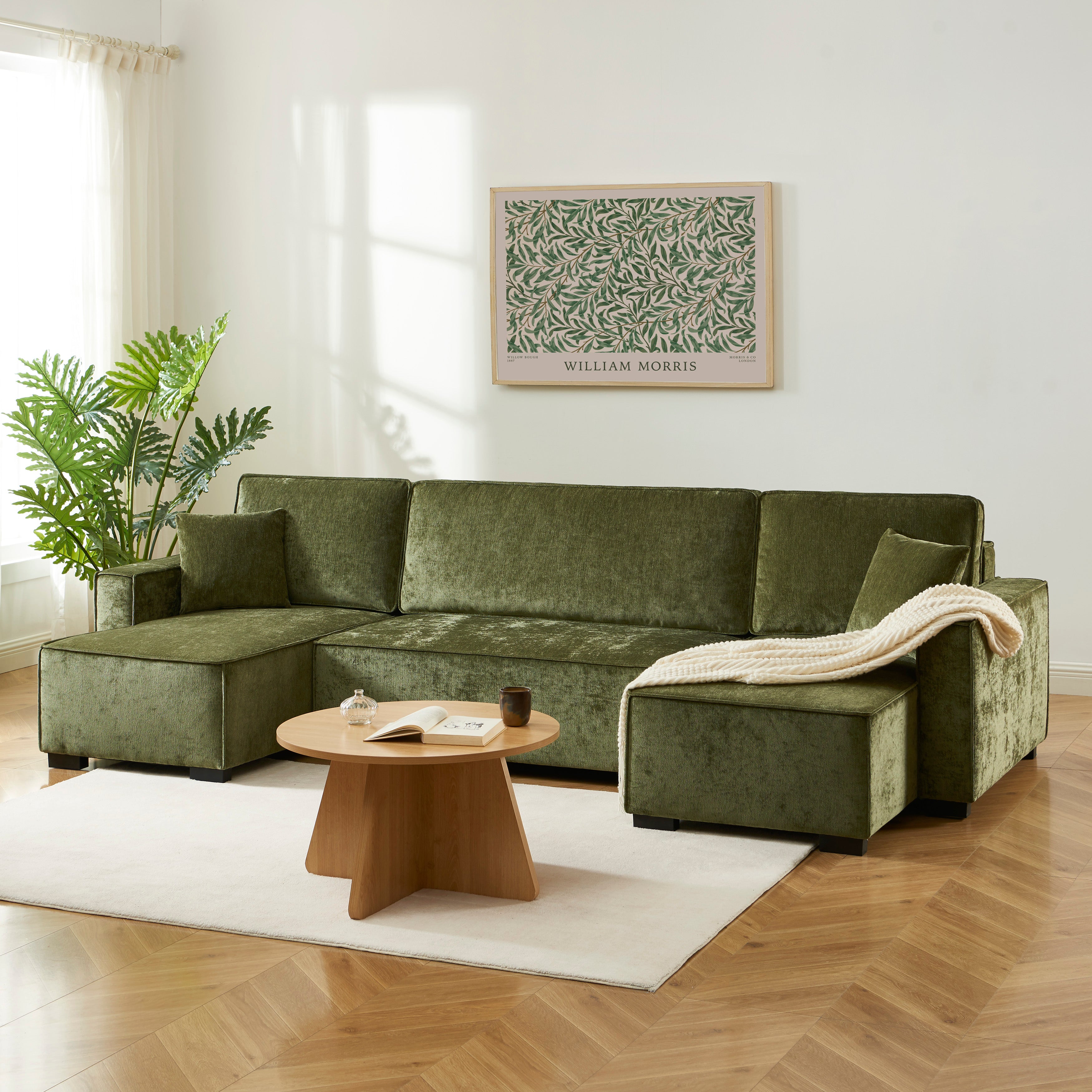GAVI Fabric Panoramic Sofa – Green
