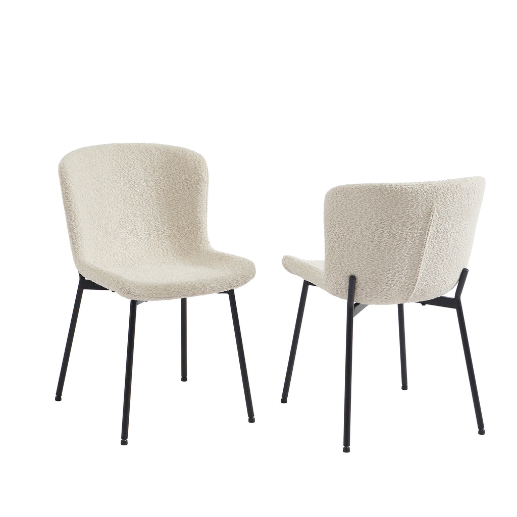 GIJA Set of 2 Upholstered Dining Chairs – Beige