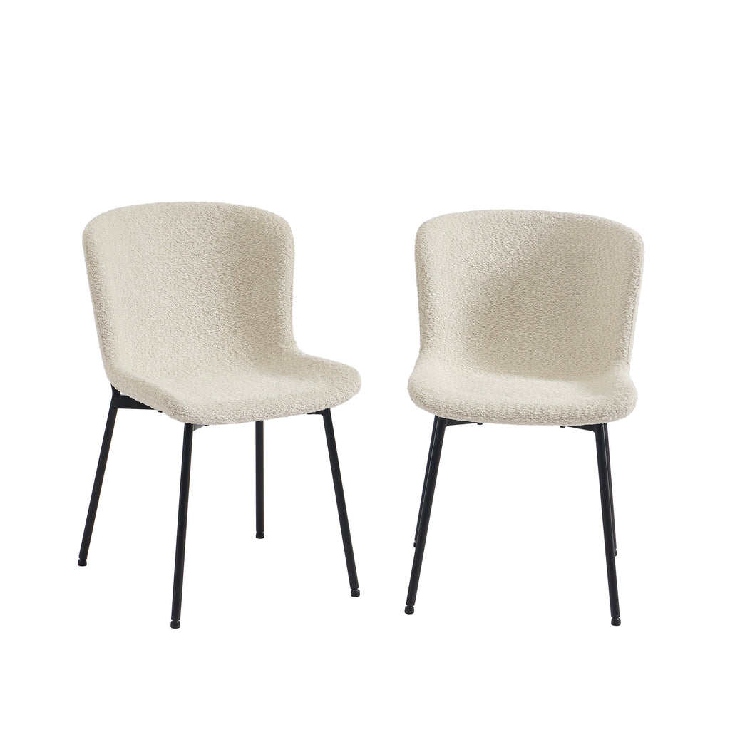 GIJA Set of 2 Upholstered Dining Chairs – Beige