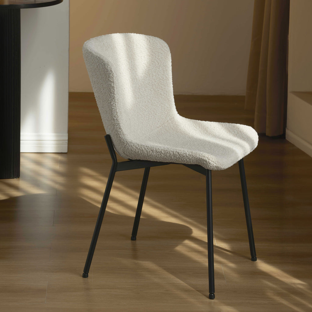 GIJA Set of 2 Upholstered Dining Chairs – Beige