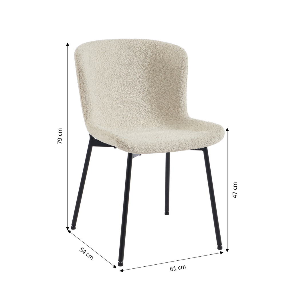 GIJA Set of 2 Upholstered Dining Chairs – Beige