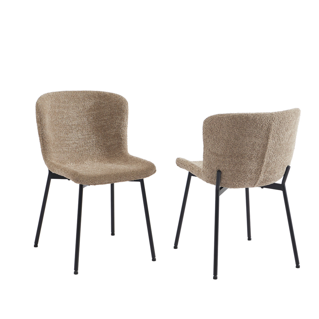 GIJA Set of 2 Upholstered Dining Chairs – Brown