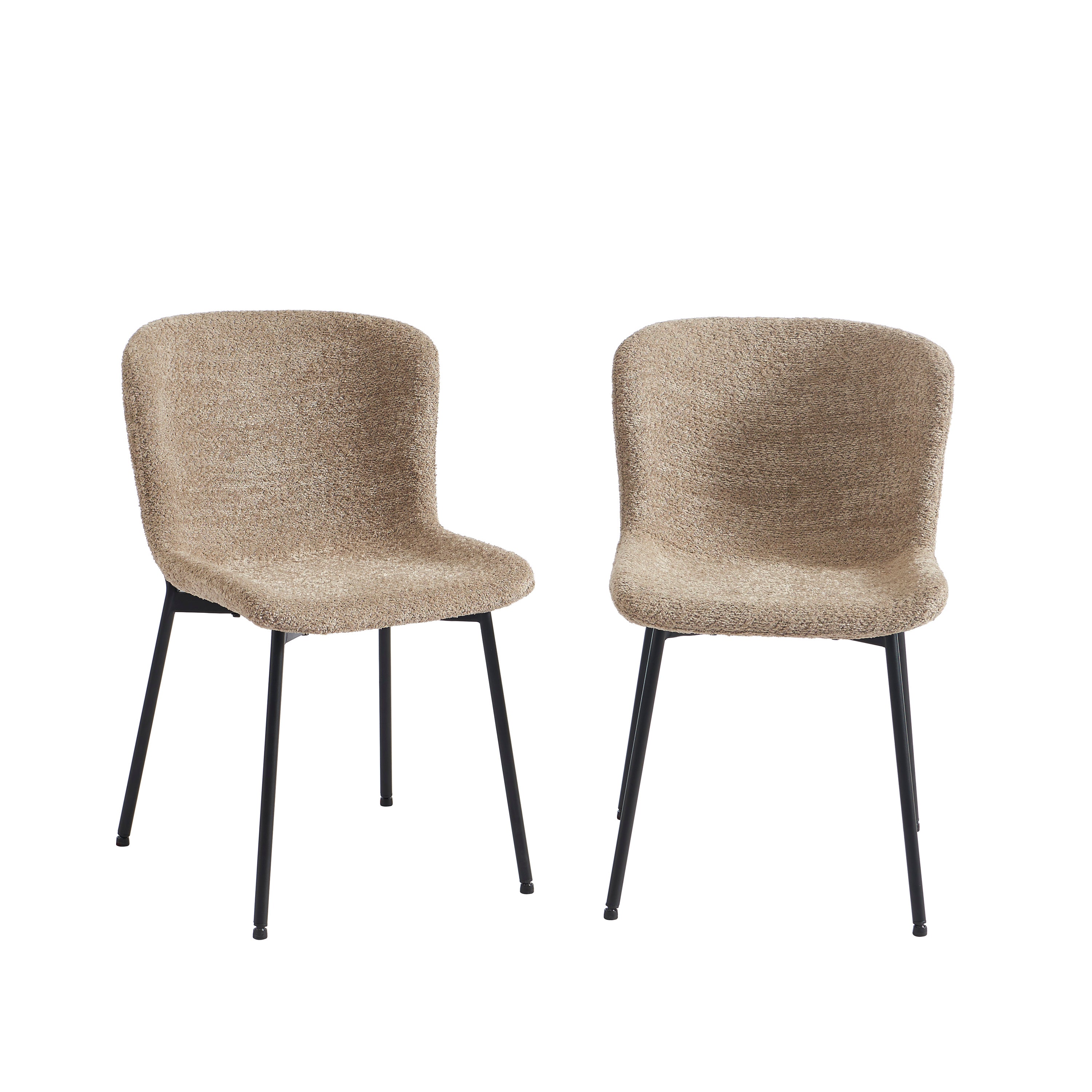 GIJA Set of 2 Upholstered Dining Chairs – Brown
