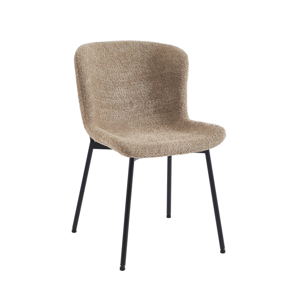 GIJA Set of 2 Upholstered Dining Chairs – Brown