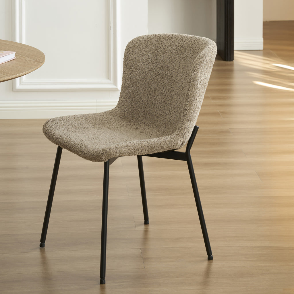GIJA Set of 2 Upholstered Dining Chairs – Brown