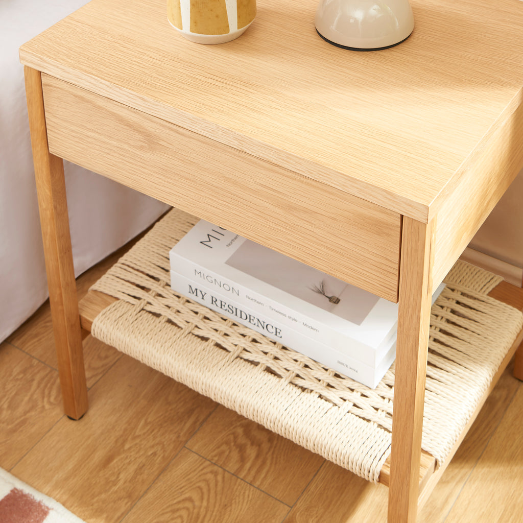 GINKO Natural Wood Nightstand
