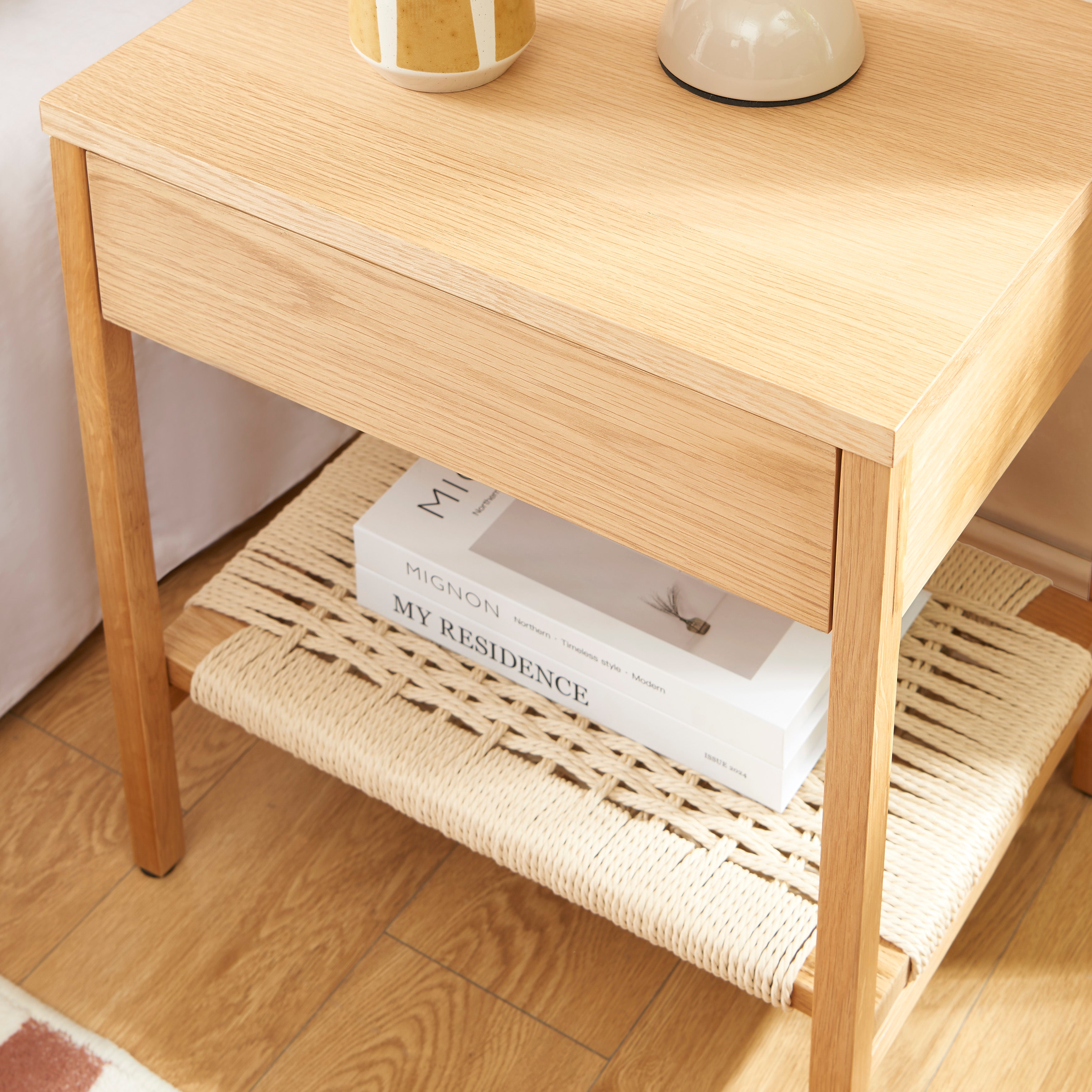 GINKO Natural Wood Nightstand