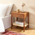 GINKO Natural Wood Nightstand – Walnut