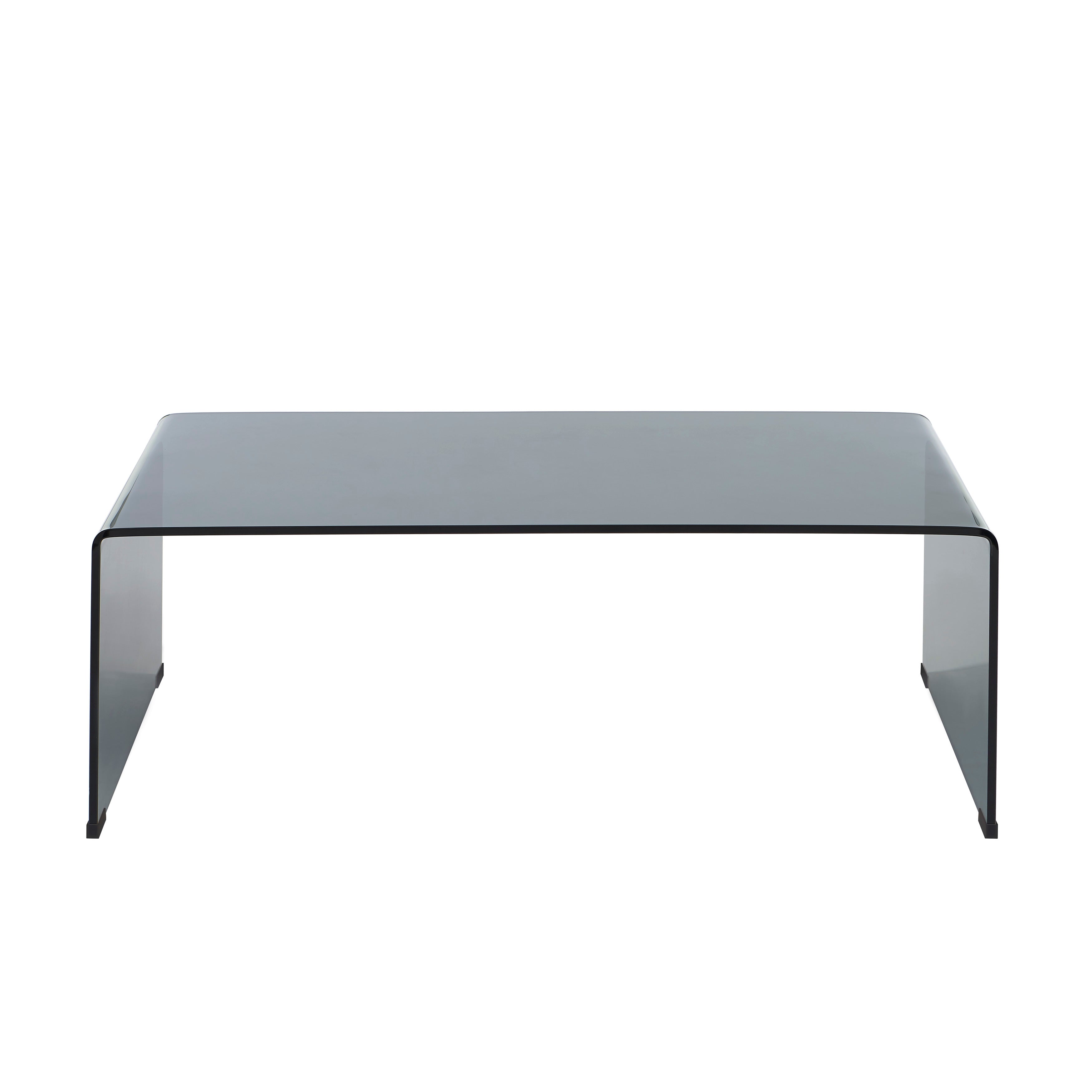 GINZA Tempered Glass and Metal Coffee Table – Black