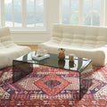 GINZA Tempered Glass and Metal Coffee Table – Black