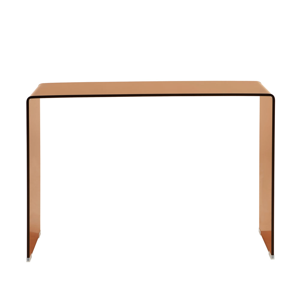 GINZA Tempered Glass and Metal Console Table