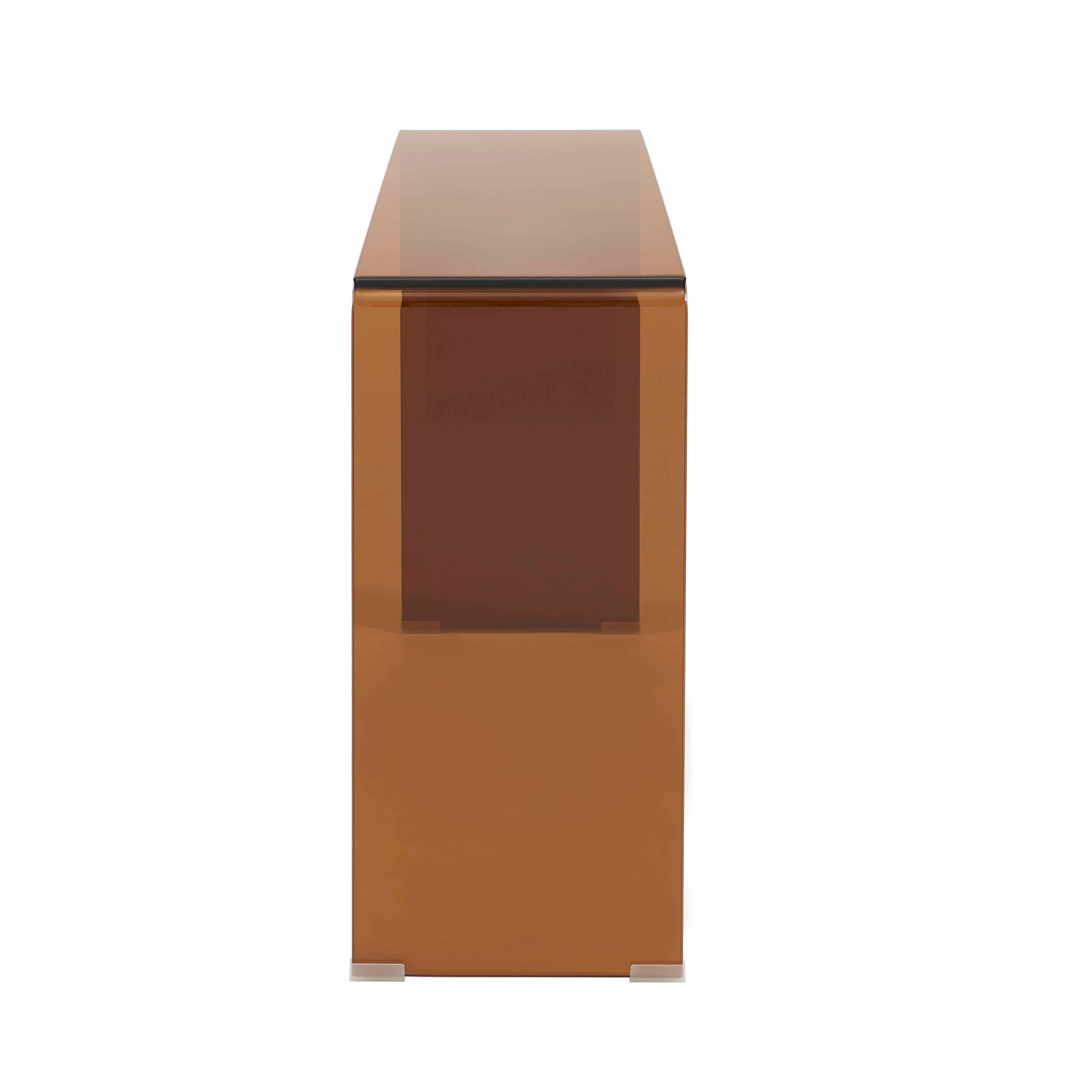 GINZA Tempered Glass and Metal Console Table