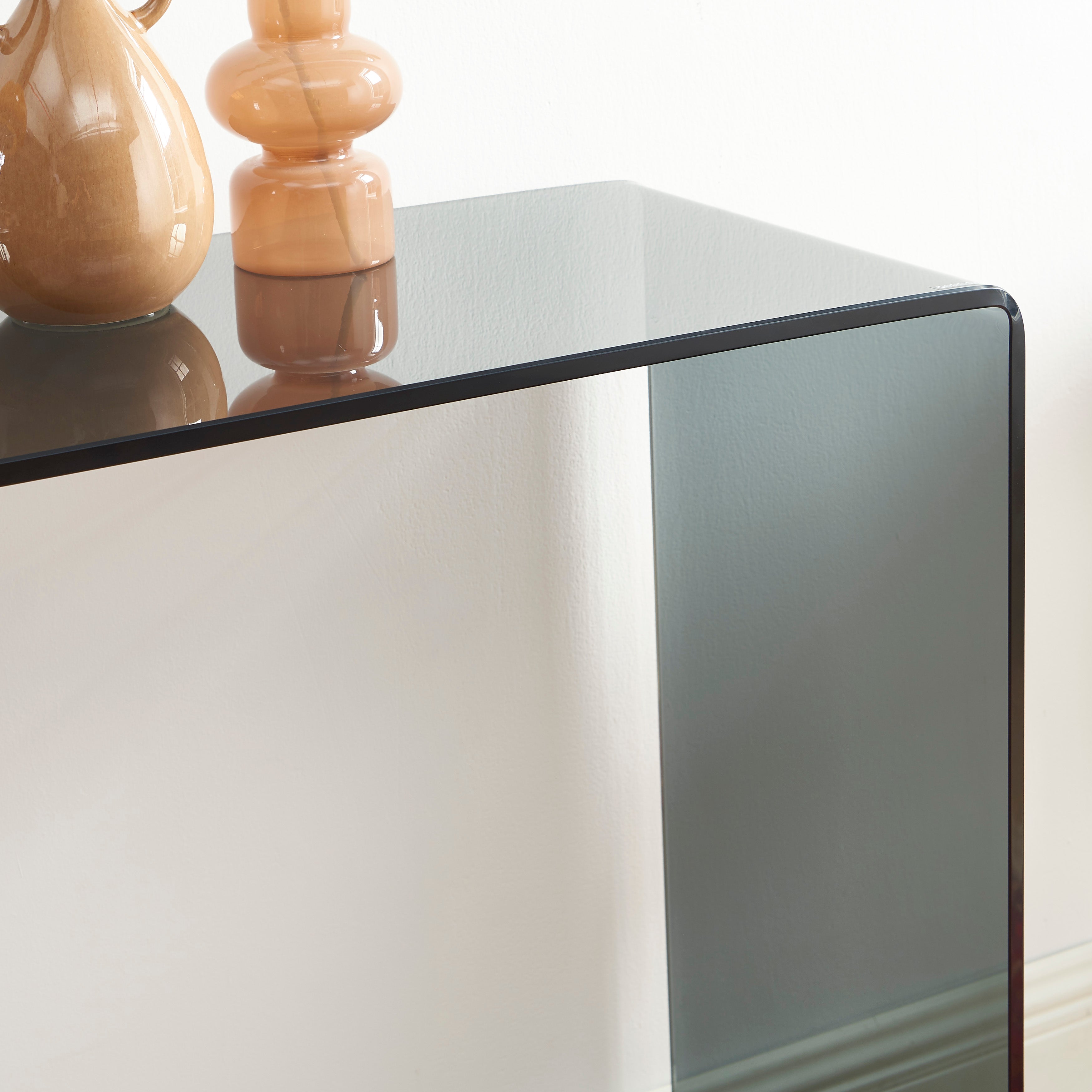 GINZA Tempered Glass and Metal Console Table – Black