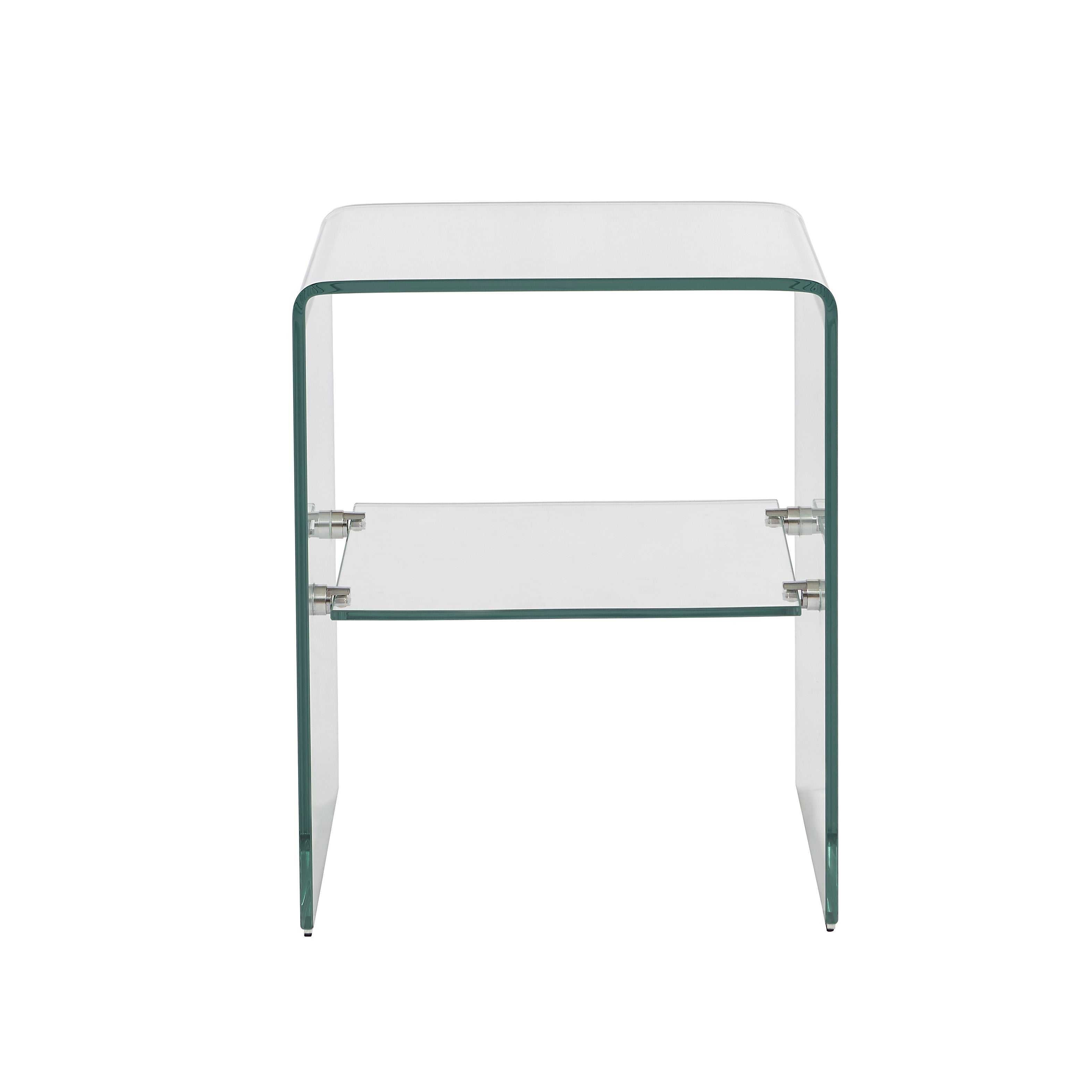 GINZA Tempered Glass and Metal Nightstand