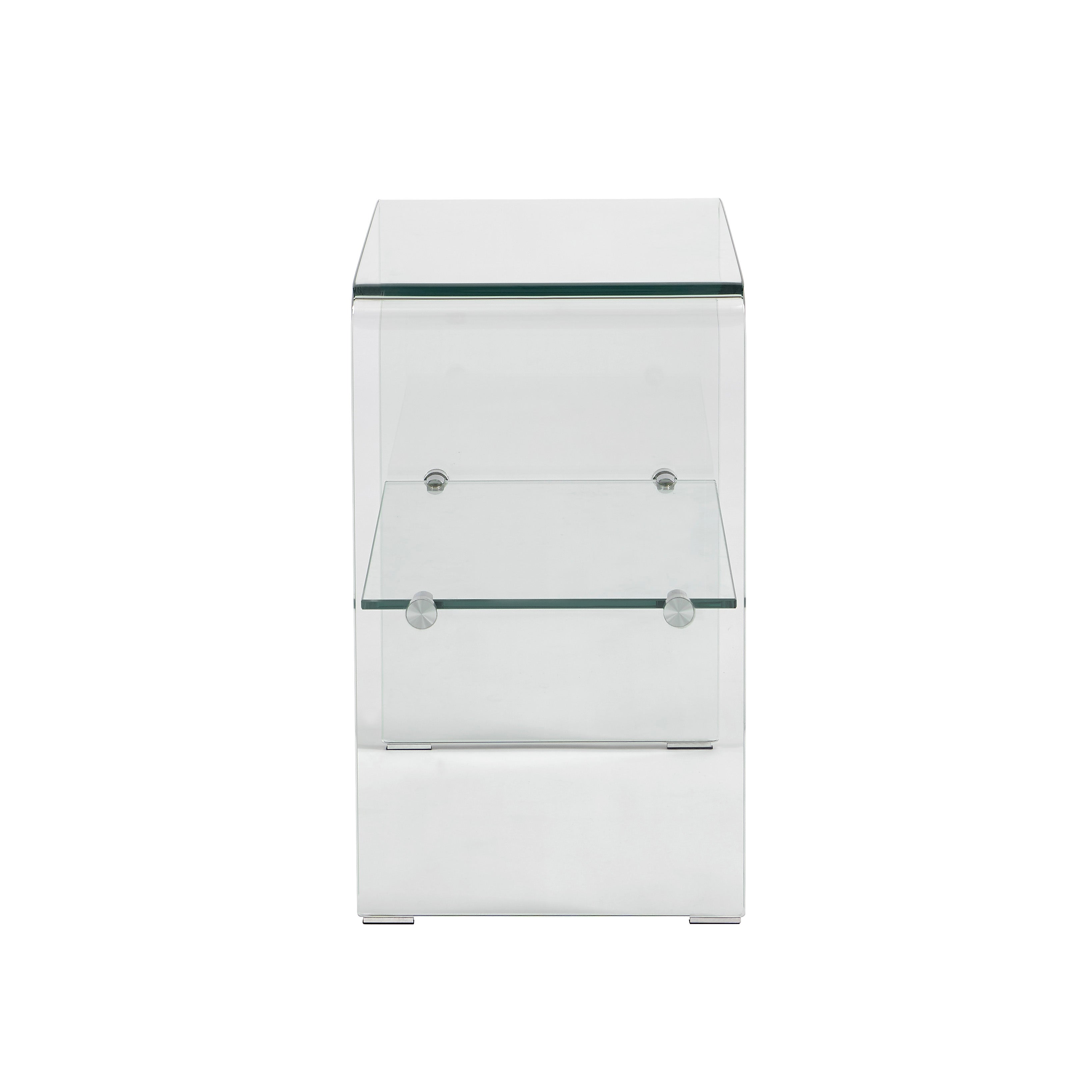 GINZA Tempered Glass and Metal Nightstand