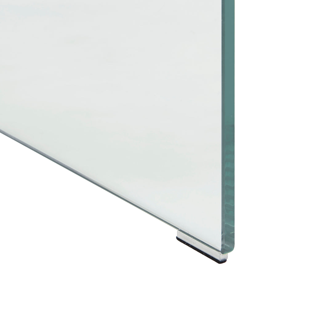 GINZA Tempered Glass and Metal Nightstand