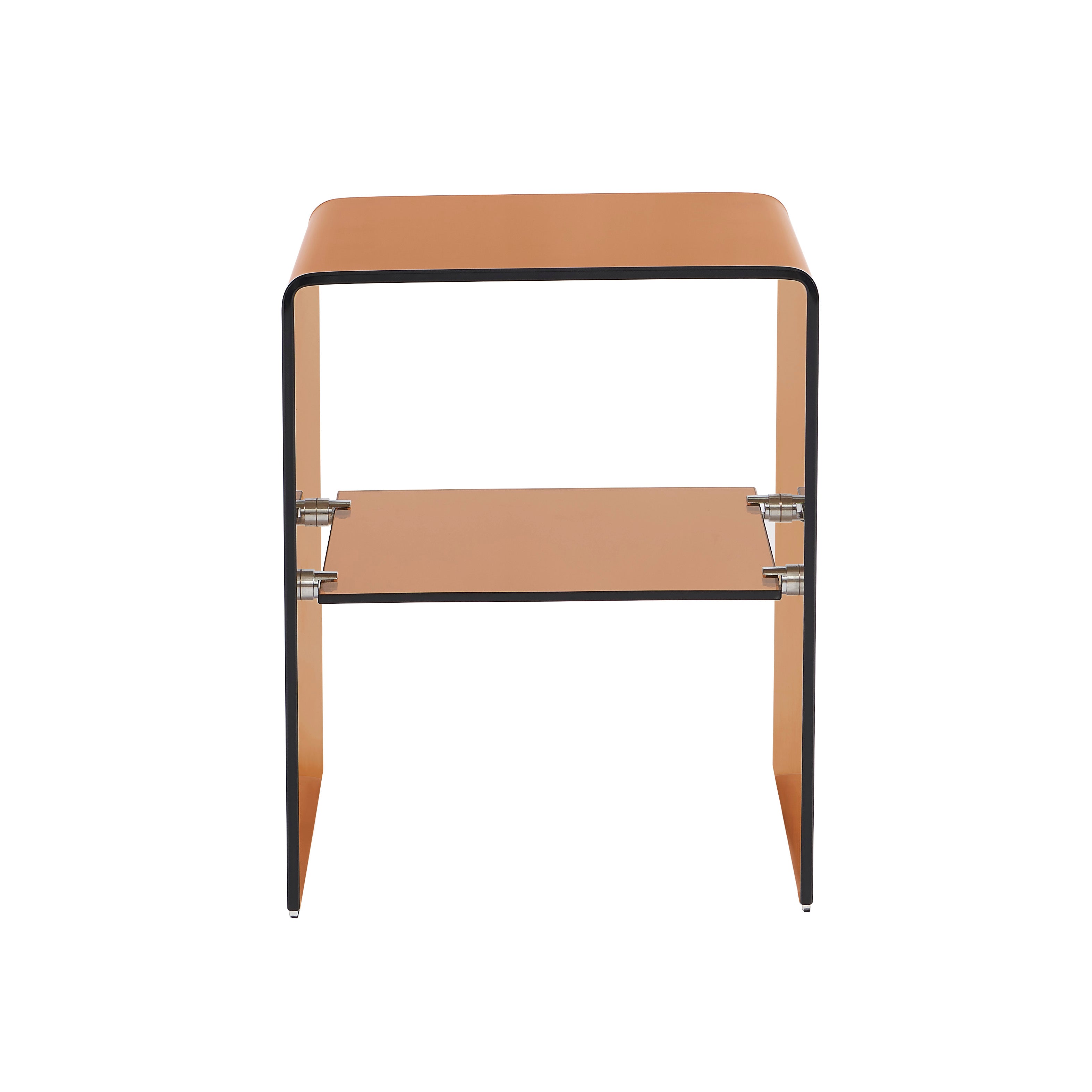 GINZA Tempered Glass and Metal Nightstand