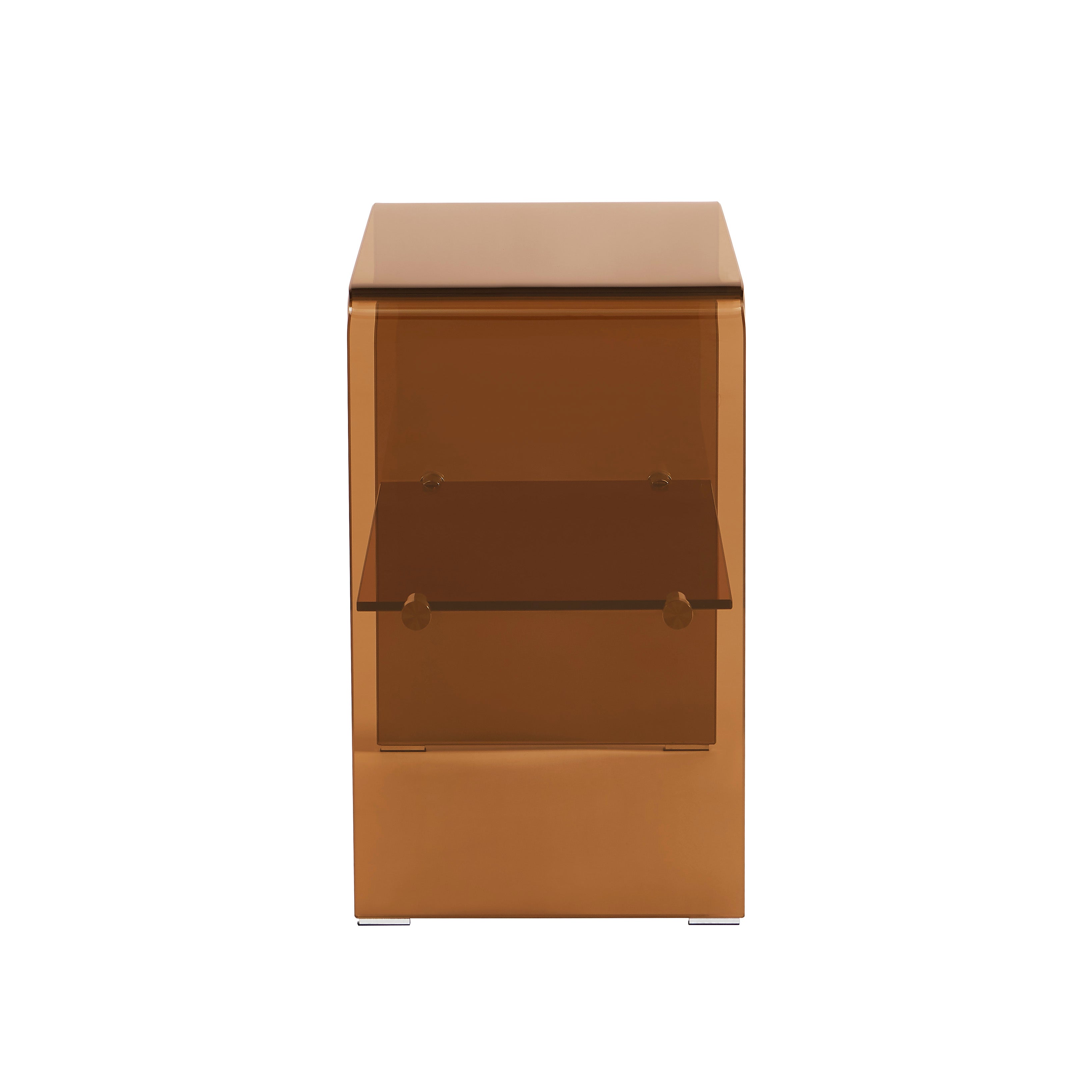 GINZA Tempered Glass and Metal Nightstand