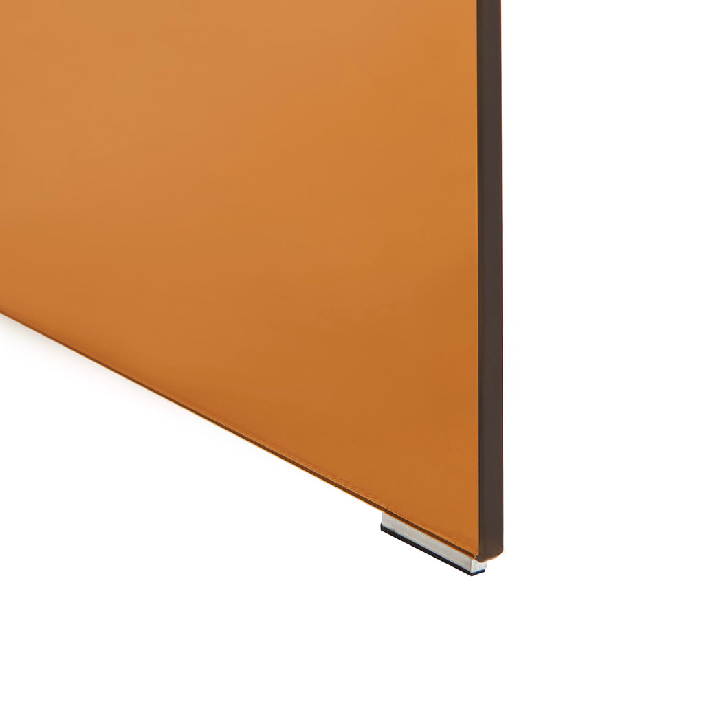 GINZA Tempered Glass and Metal Nightstand
