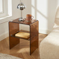 GINZA Tempered Glass and Metal Nightstand