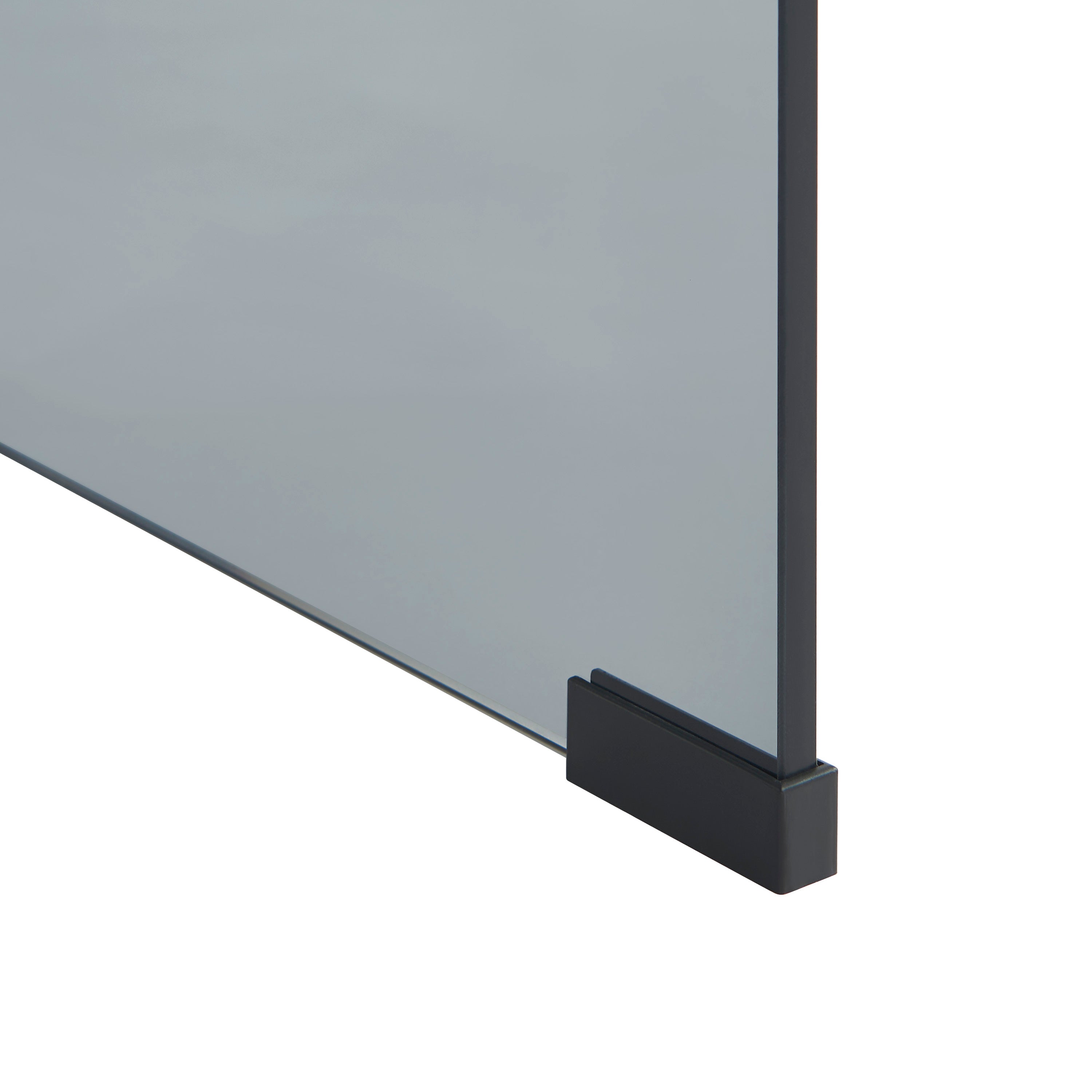 GINZA Tempered Glass and Metal Nightstand – Black