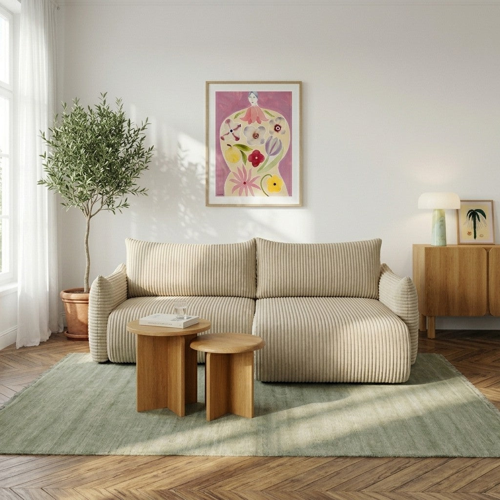 GLORIA 102.5'' Reversible Convertible Sectional Sofa - Beige