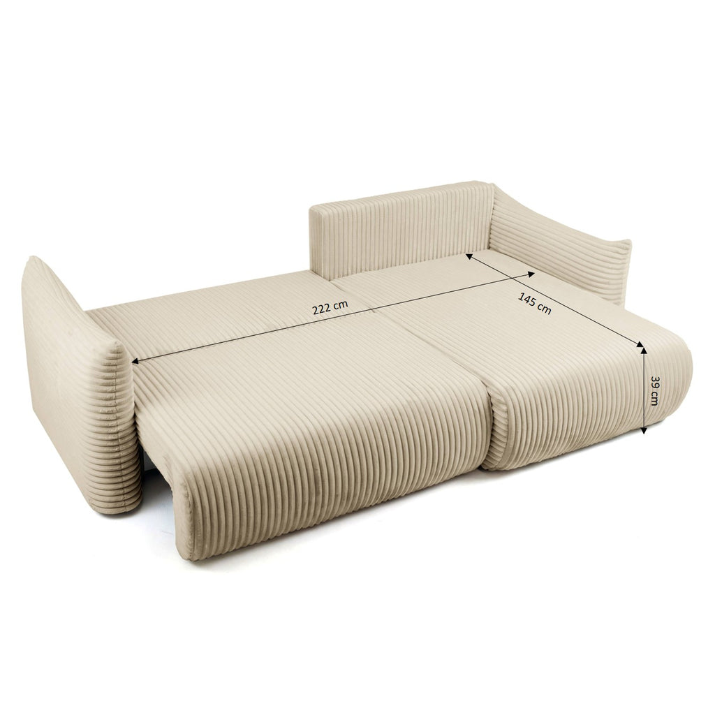 GLORIA 102.5'' Reversible Convertible Sectional Sofa - Beige