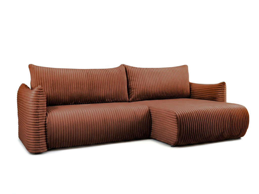 GLORIA 102.5'' Reversible Convertible Sectional Sofa - Terracotta