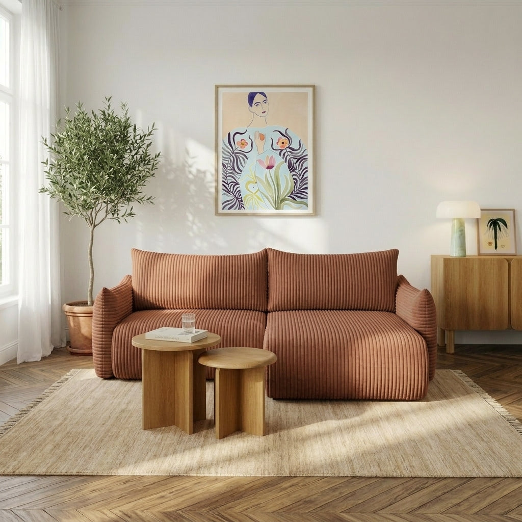 GLORIA 102.5'' Reversible Convertible Sectional Sofa - Terracotta