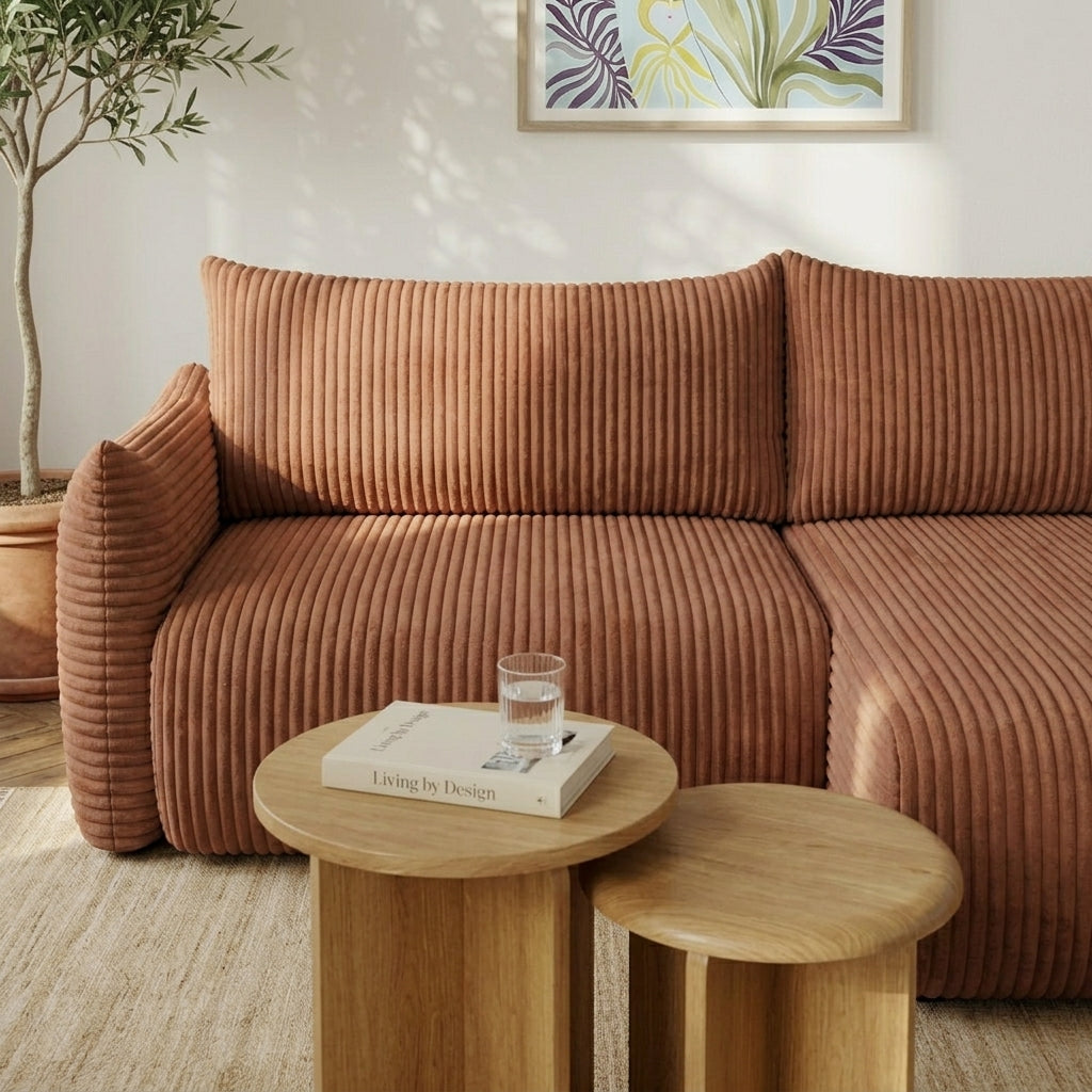 GLORIA 102.5'' Reversible Convertible Sectional Sofa - Terracotta