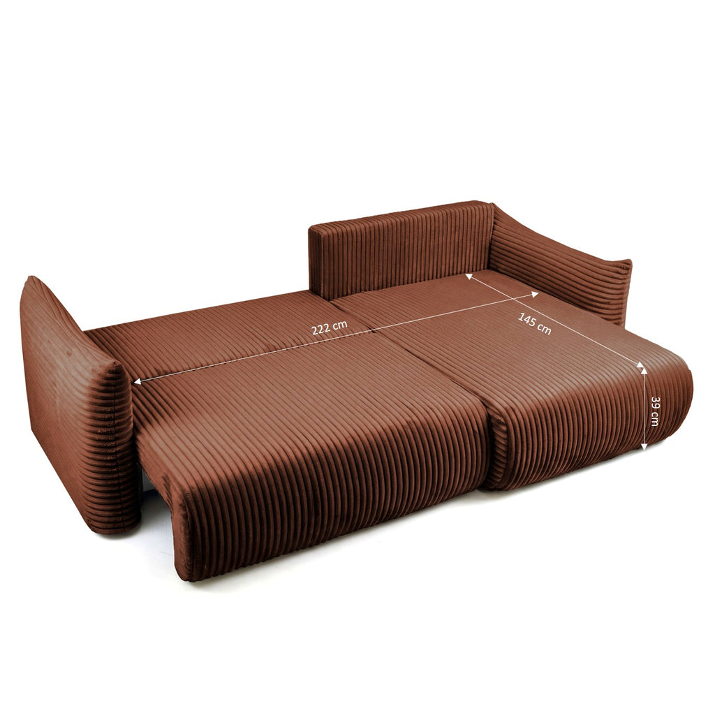 GLORIA 102.5'' Reversible Convertible Sectional Sofa - Terracotta