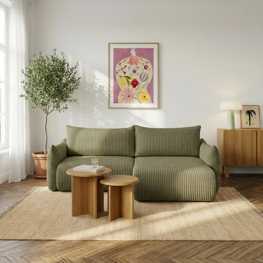 GLORIA 102.5'' Reversible Convertible Sectional Sofa - Green