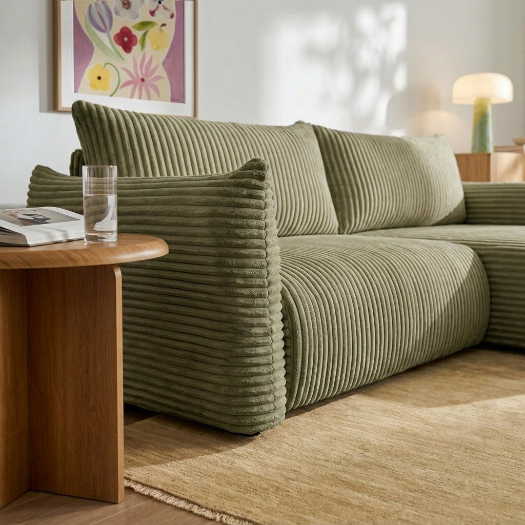 GLORIA 102.5'' Reversible Convertible Sectional Sofa - Green