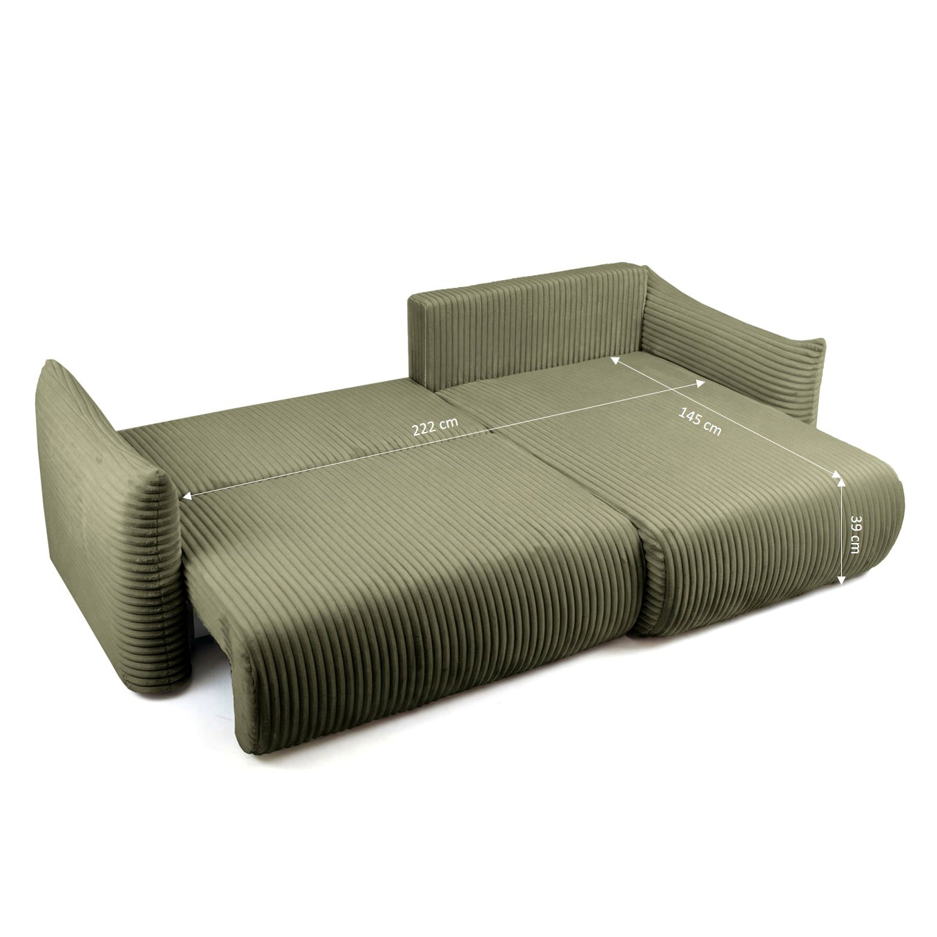 GLORIA 102.5'' Reversible Convertible Sectional Sofa - Green