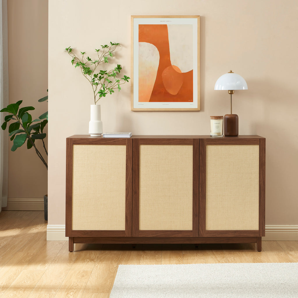 HARIA Highboard with Storage - Dark wood